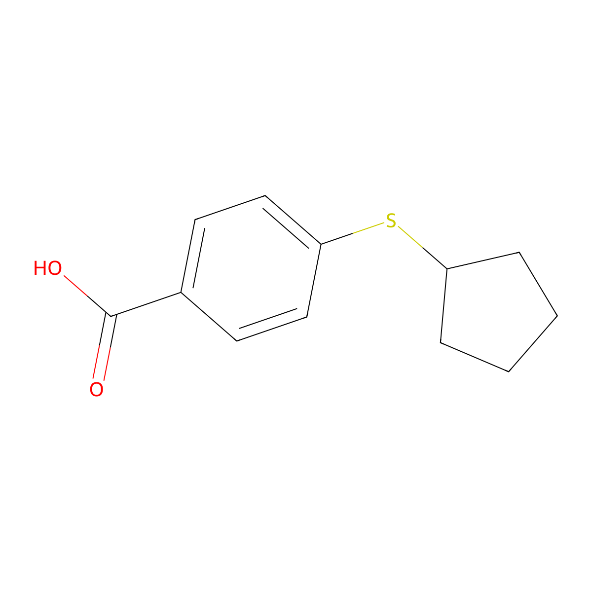 4-(Cyclopentylsulfanyl)benzoic acid molecular structure, CAS 855198-83-3