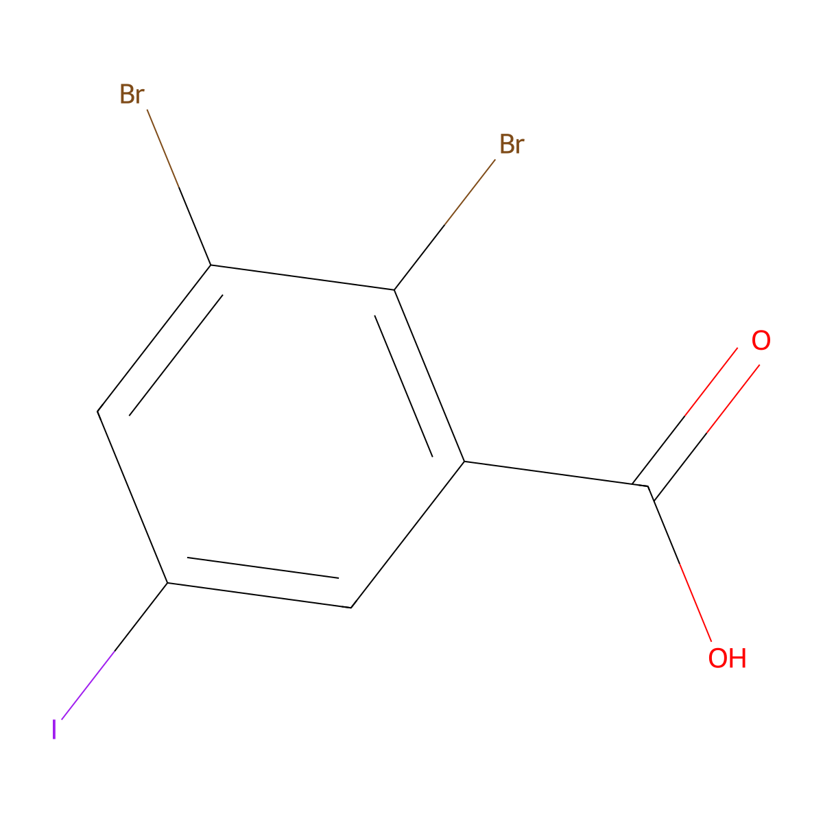 Benzoic acid, 2,3-dibromo-5-iodo- molecular structure, CAS 855199-06-3