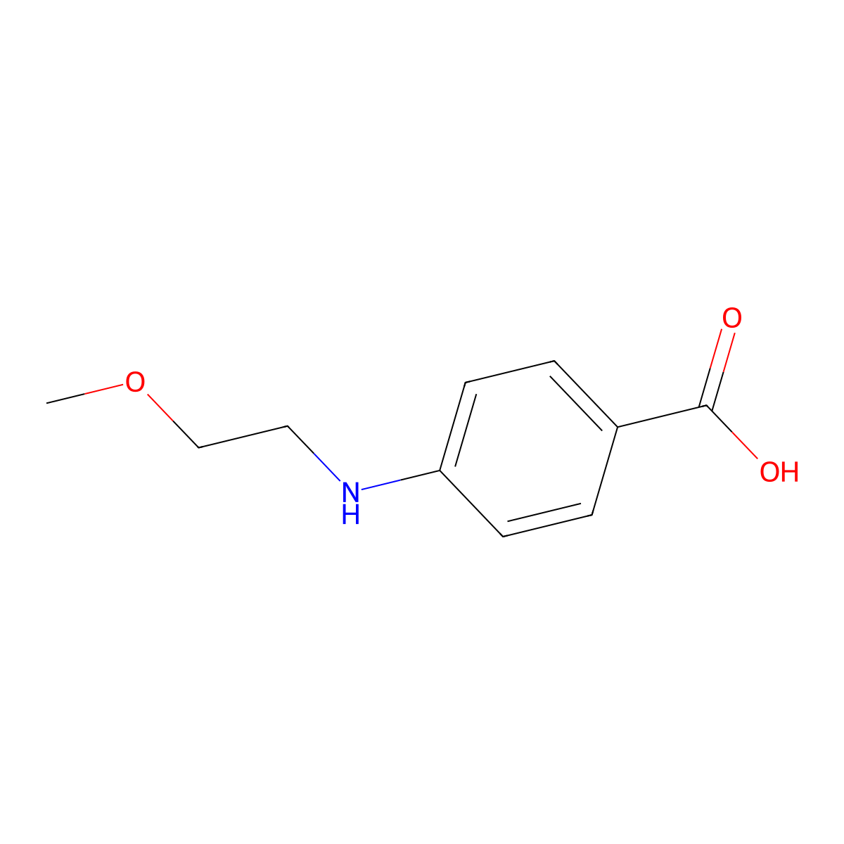 4-((2-Methoxyethyl)amino)benzoic acid molecular structure, CAS 855199-07-4