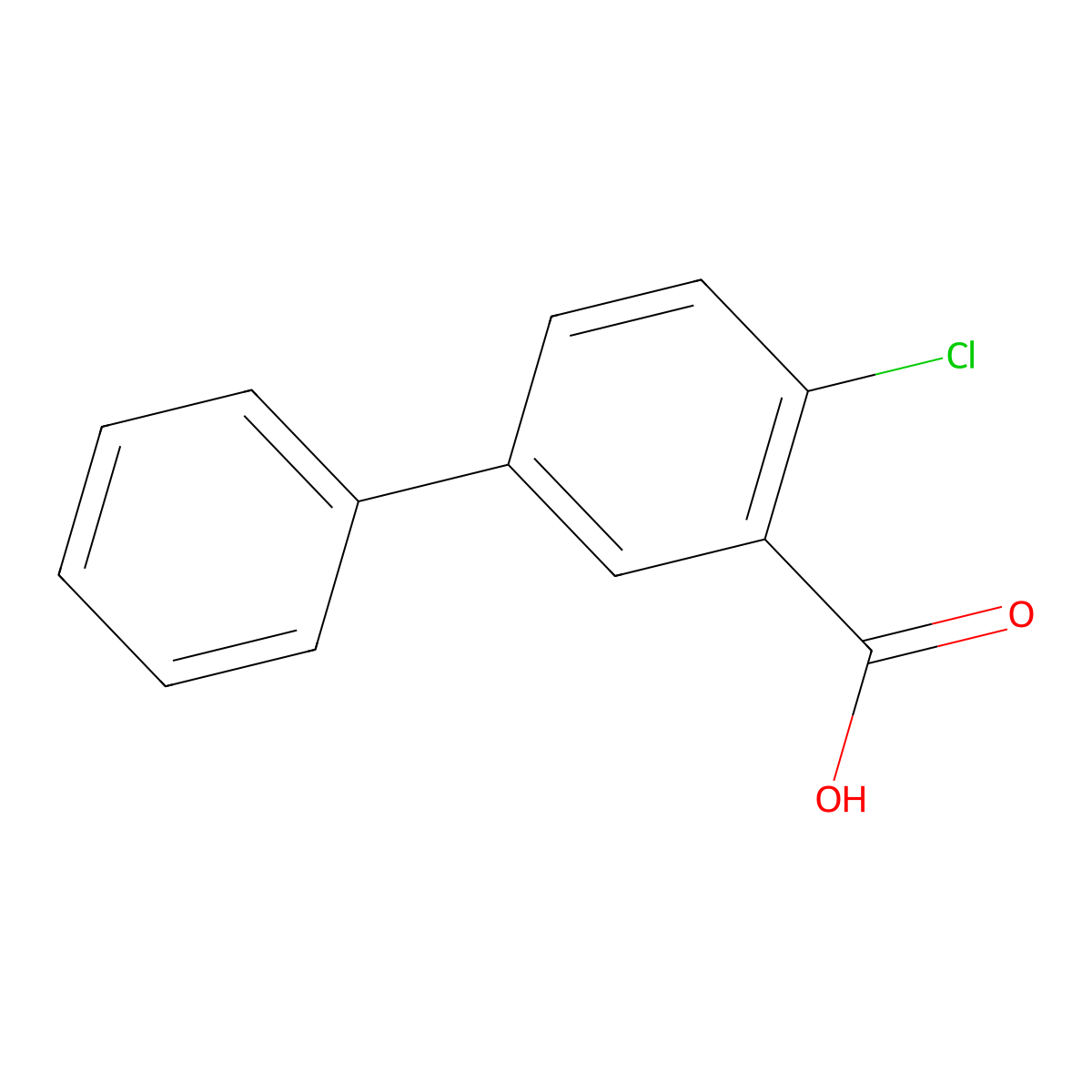 2-Chloro-5-phenylbenzoic acid molecular structure, CAS 855207-59-9