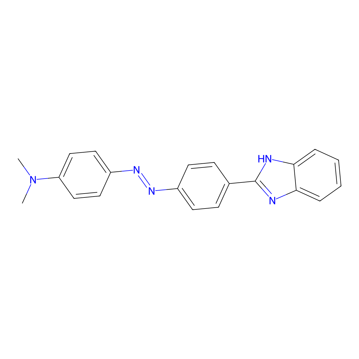 Benzenamine, 4-[2-[4-(1H-benzimidazol-2-yl)phenyl]diazenyl]-N,N-dimethyl- molecular structure, CAS 855227-95-1
