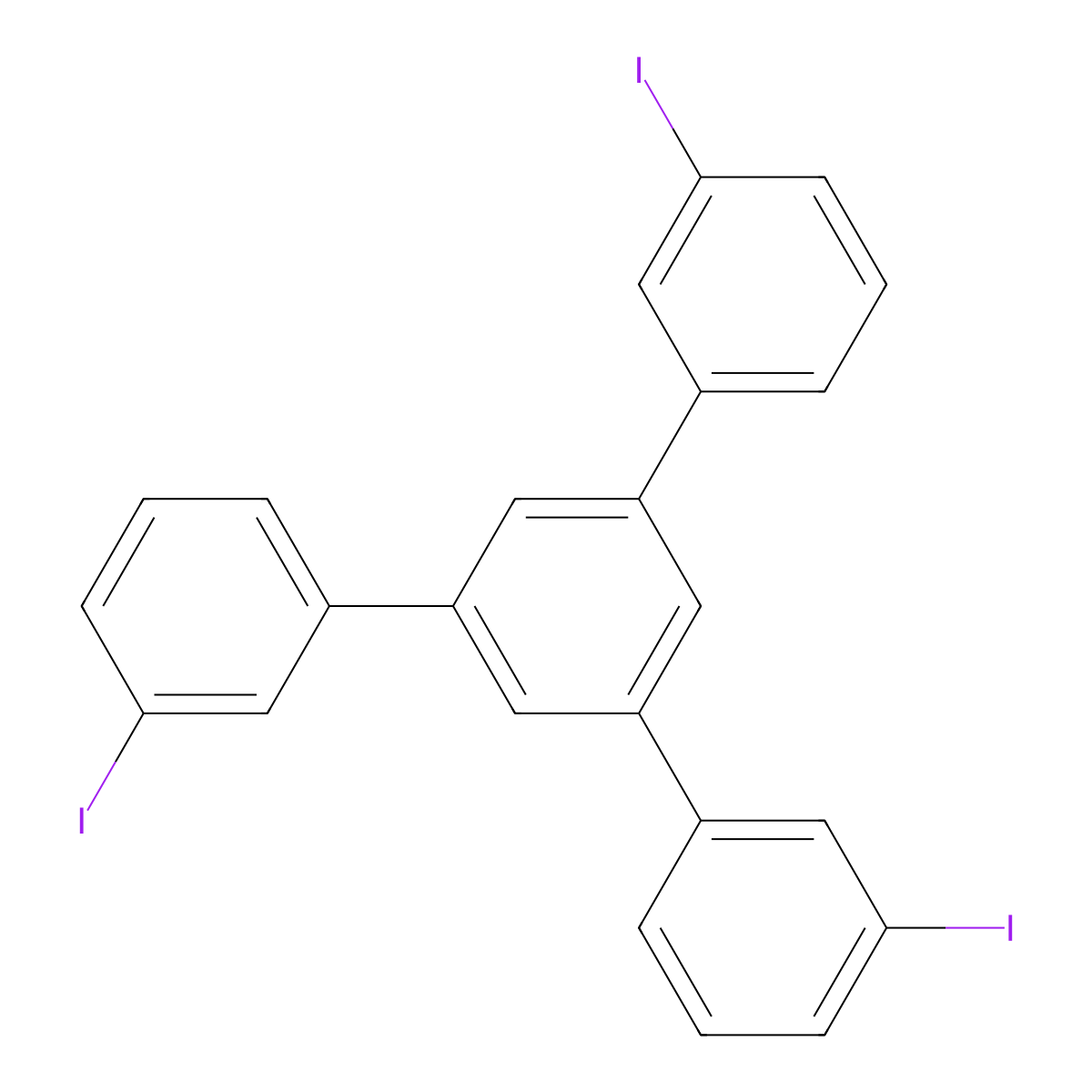 1,3,5-Tris(3-iodophenyl)benzene molecular structure, CAS 855239-61-1