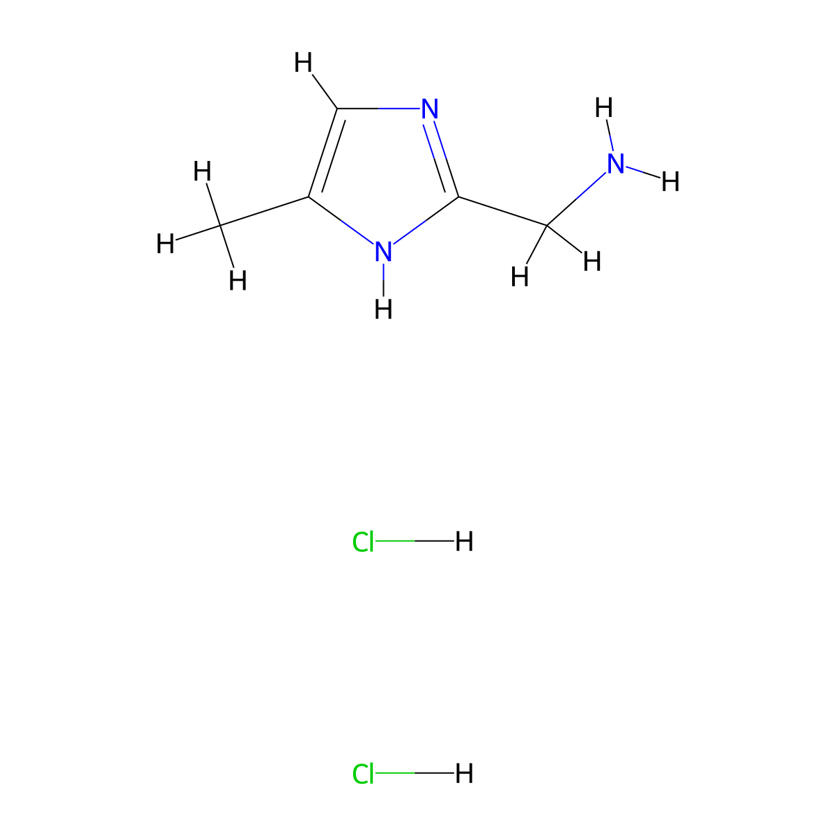 (4-methyl-1H-imidazol-2-yl)methanamine dihydrochloride molecular structure, CAS 855250-27-0