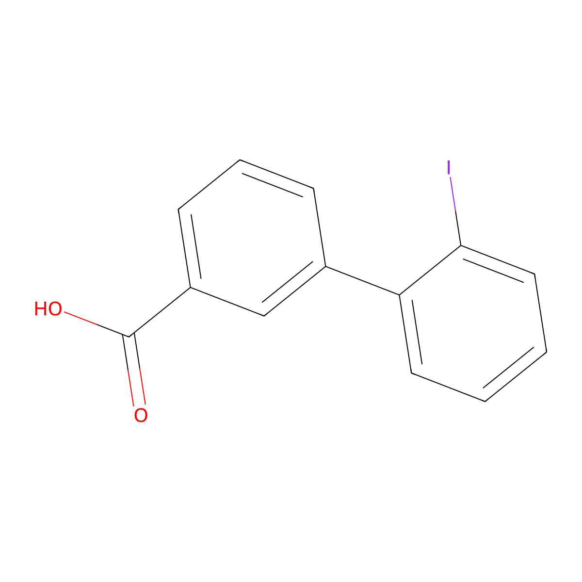 2'-Iodo-[1,1'-biphenyl]-3-carboxylic acid molecular structure, CAS 855254-47-6