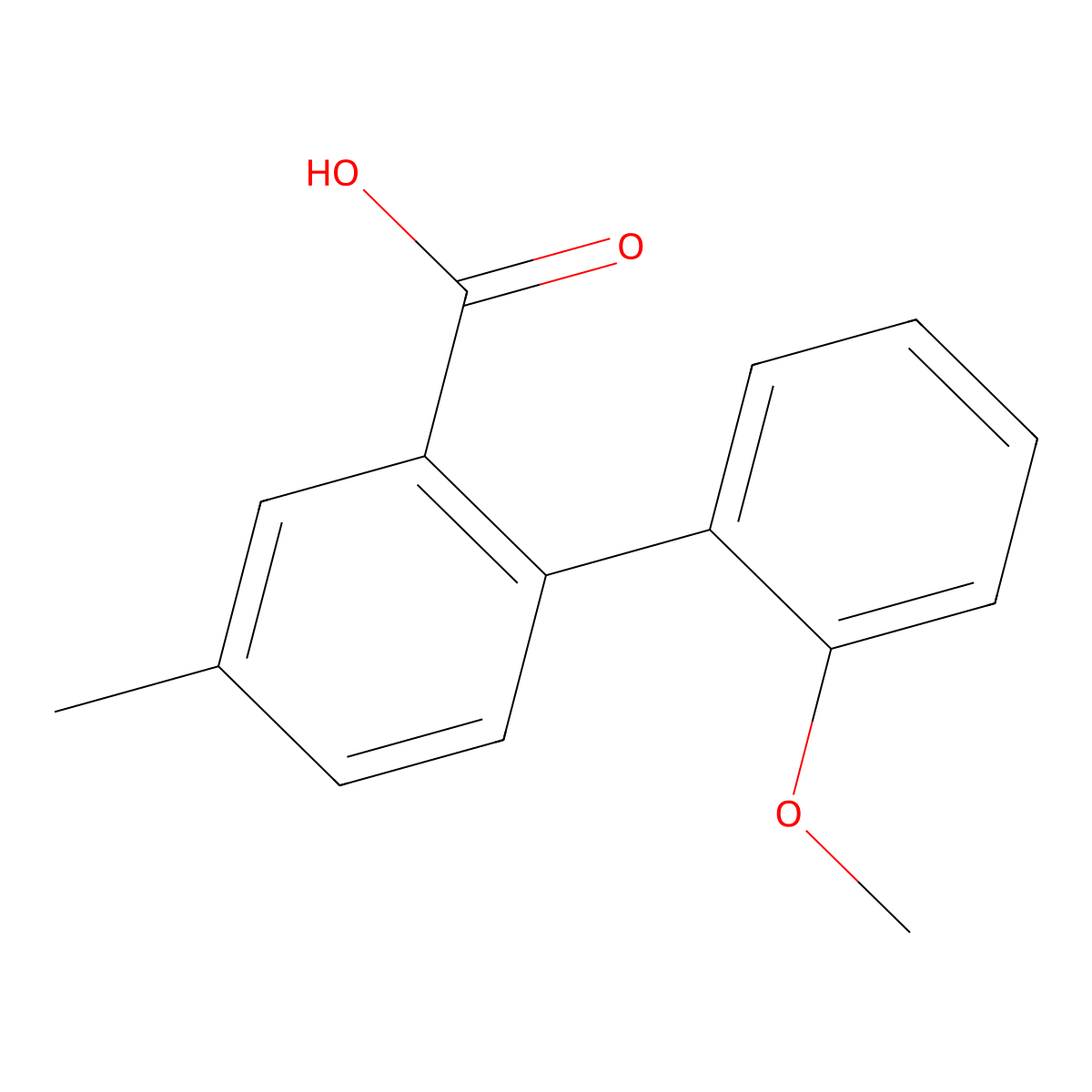 2-(2-Methoxyphenyl)-5-methylbenzoic acid molecular structure, CAS 855255-68-4