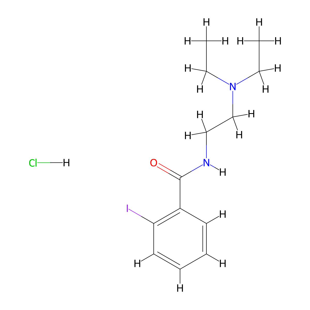 N-[2-(diethylamino)ethyl]-2-iodobenzamide;hydrochloride molecular structure, CAS 855265-16-6