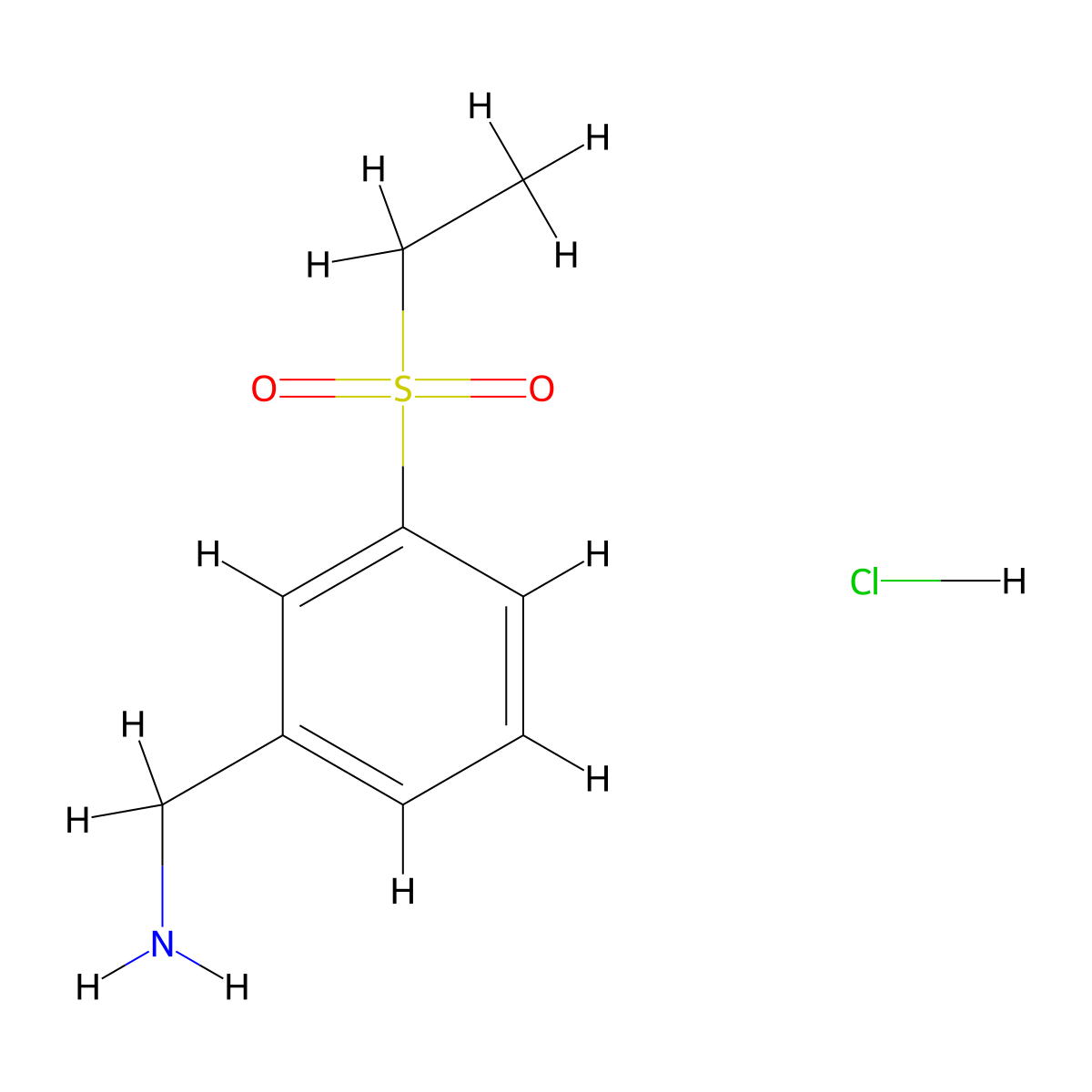[3-(Ethanesulfonyl)phenyl]methanamine hydrochloride molecular structure, CAS 855271-47-5