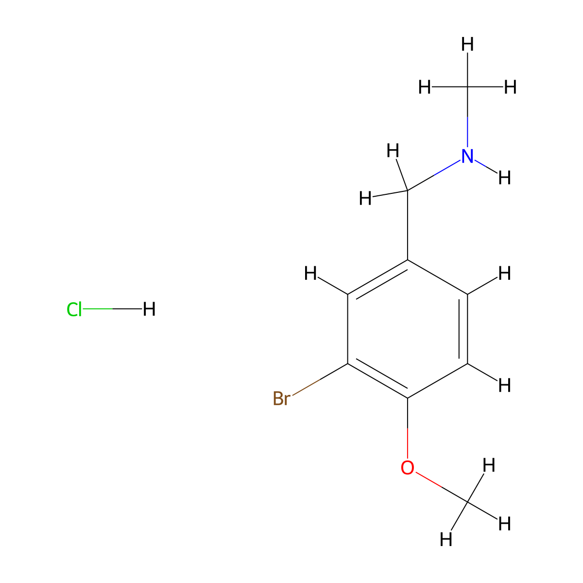 1-(3-Bromo-4-methoxyphenyl)-N-methylmethanamine hydrochloride molecular structure, CAS 855272-08-1