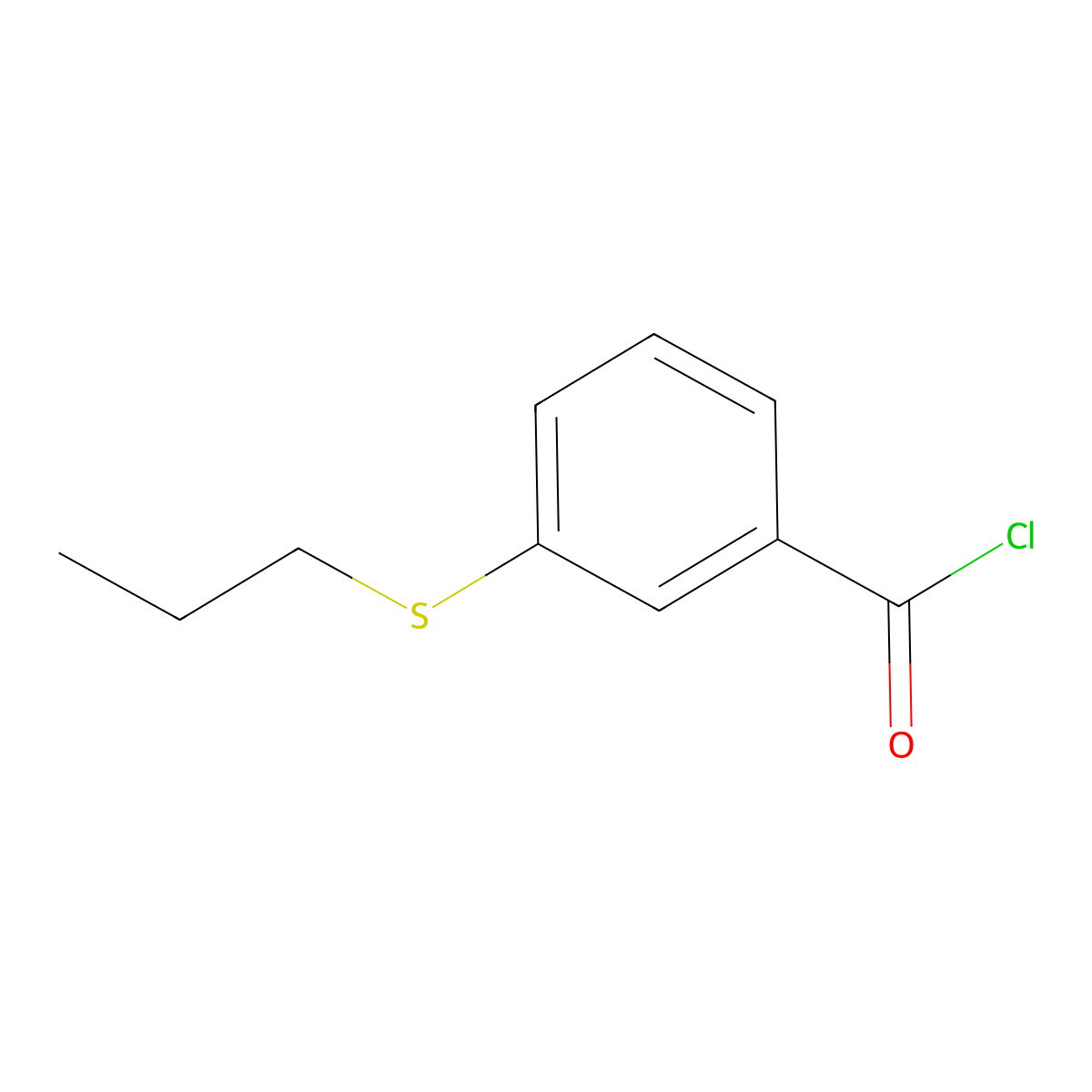 3-(n-Propylthio)benzoyl chloride molecular structure, CAS 855272-35-4