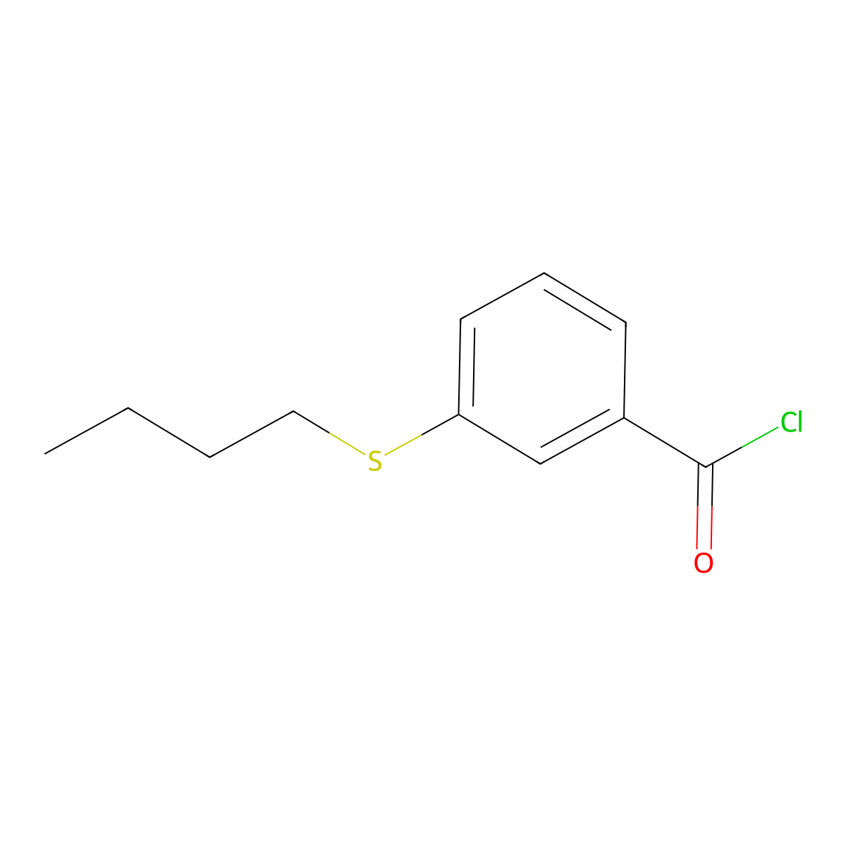 3-(n-Butylthio)benzoyl chloride molecular structure, CAS 855272-68-3