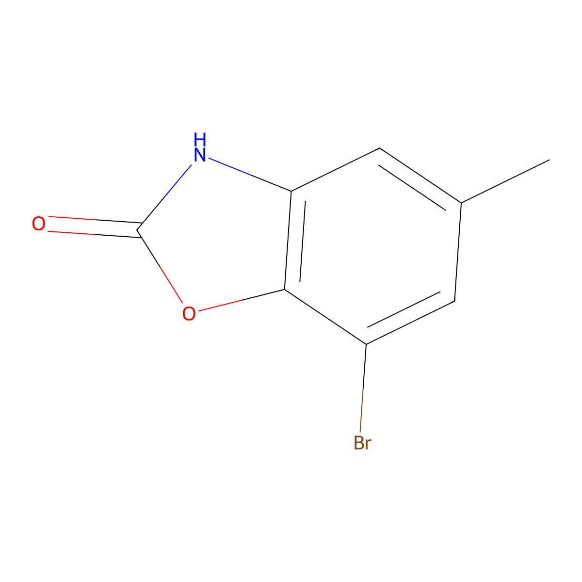 7-Bromo-5-methyl-2,3-dihydro-1,3-benzoxazol-2-one molecular structure, CAS 855273-64-2