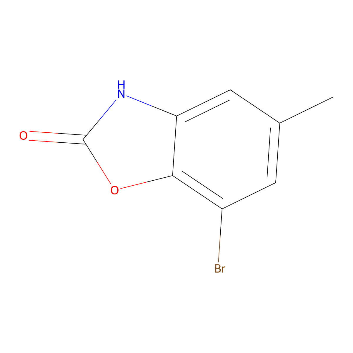 7-Bromo-5-methyl-2,3-dihydro-1,3-benzoxazol-2-one molecular structure, CAS 855273-64-2
