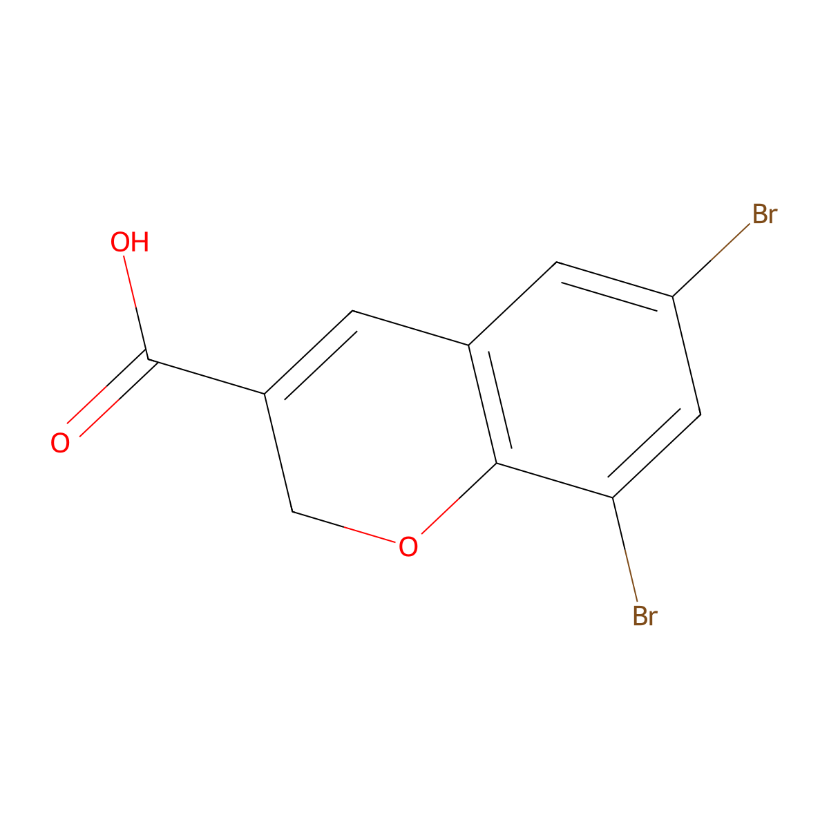 6,8-Dibromo-2H-chromene-3-carboxylic acid molecular structure, CAS 855286-71-4