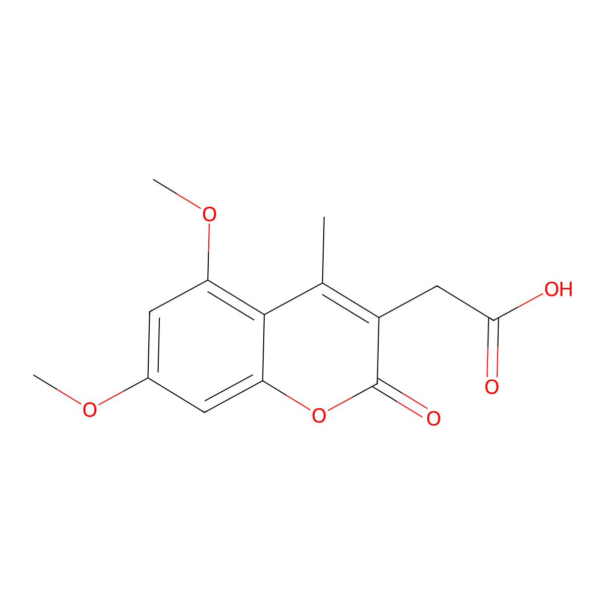 2-(5,7-dimethoxy-4-methyl-2-oxo-2H-chromen-3-yl)acetic acid molecular structure, CAS 855287-77-3