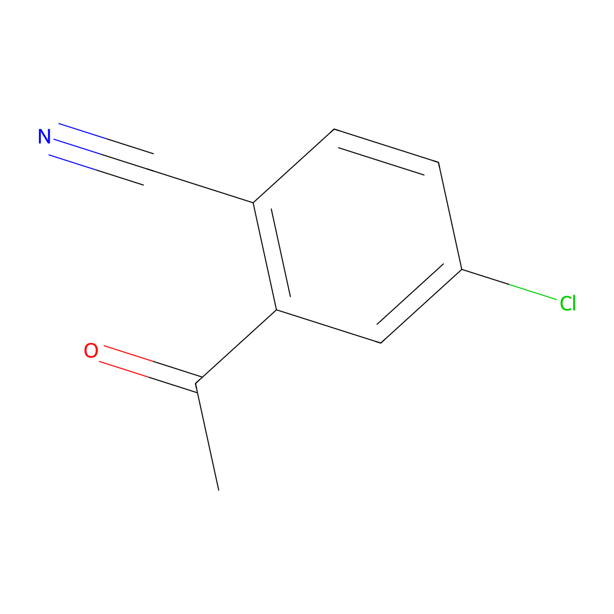 Benzonitrile, 2-acetyl-4-chloro- molecular structure, CAS 855291-07-5