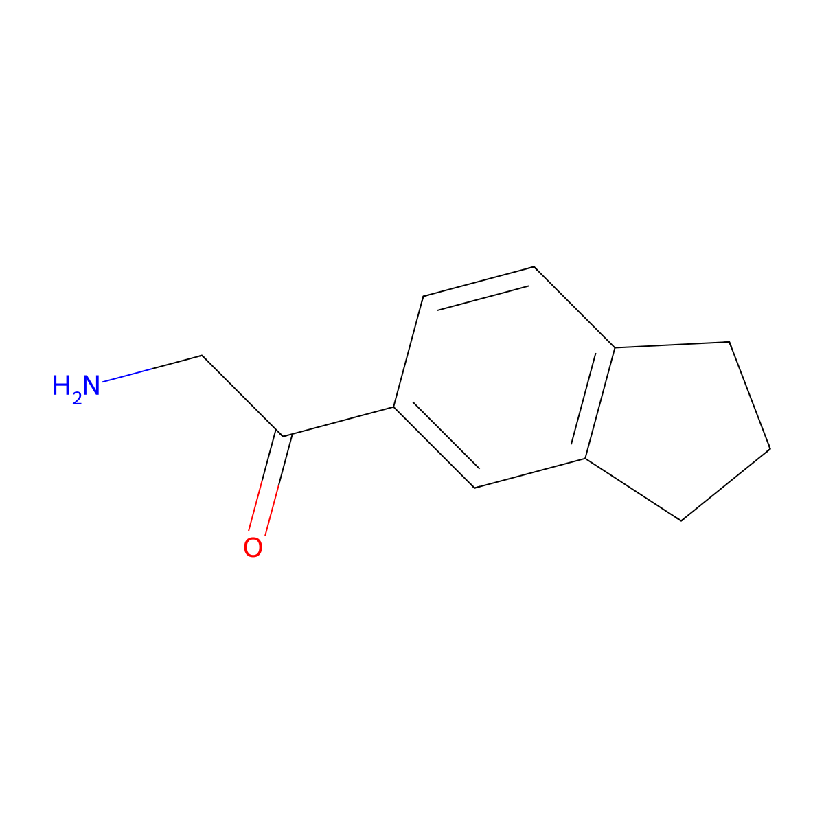2-amino-1-(2,3-dihydro-1H-inden-5-yl)ethan-1-one molecular structure, CAS 855292-25-0