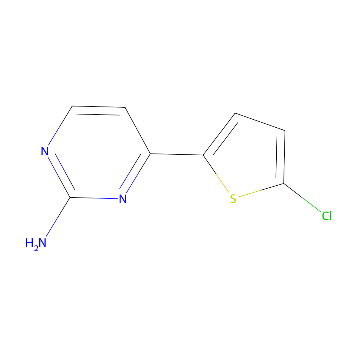 4-(5-Chloro-2-thienyl)-2-pyrimidinamine molecular structure, CAS 855308-65-5