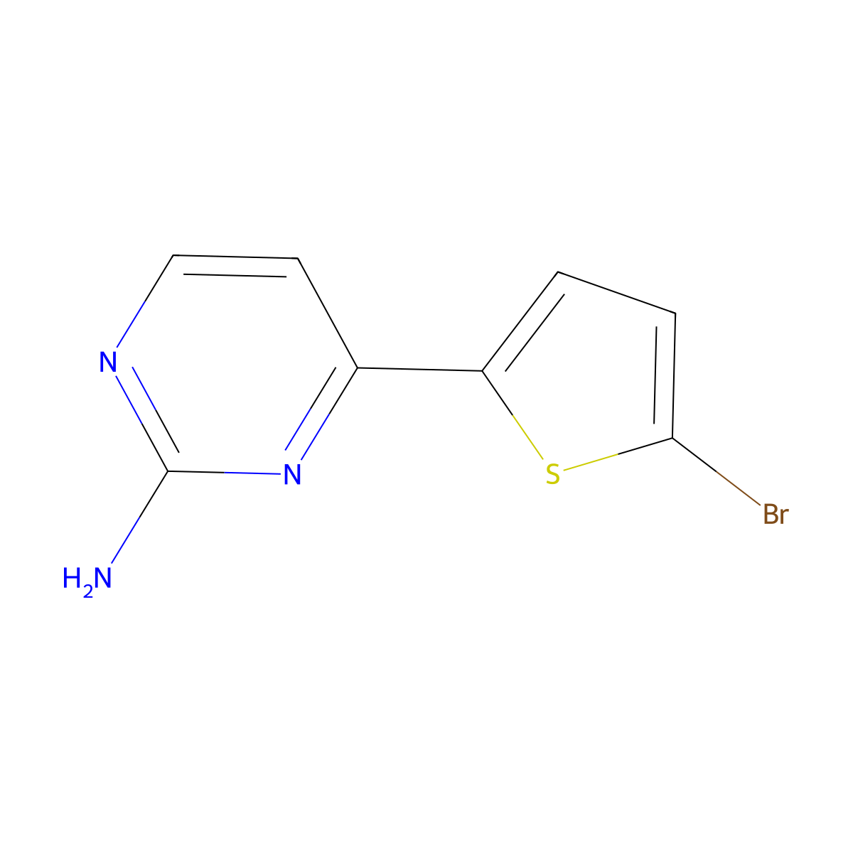 4-(5-Bromo-2-thienyl)-2-pyrimidinamine molecular structure, CAS 855308-66-6
