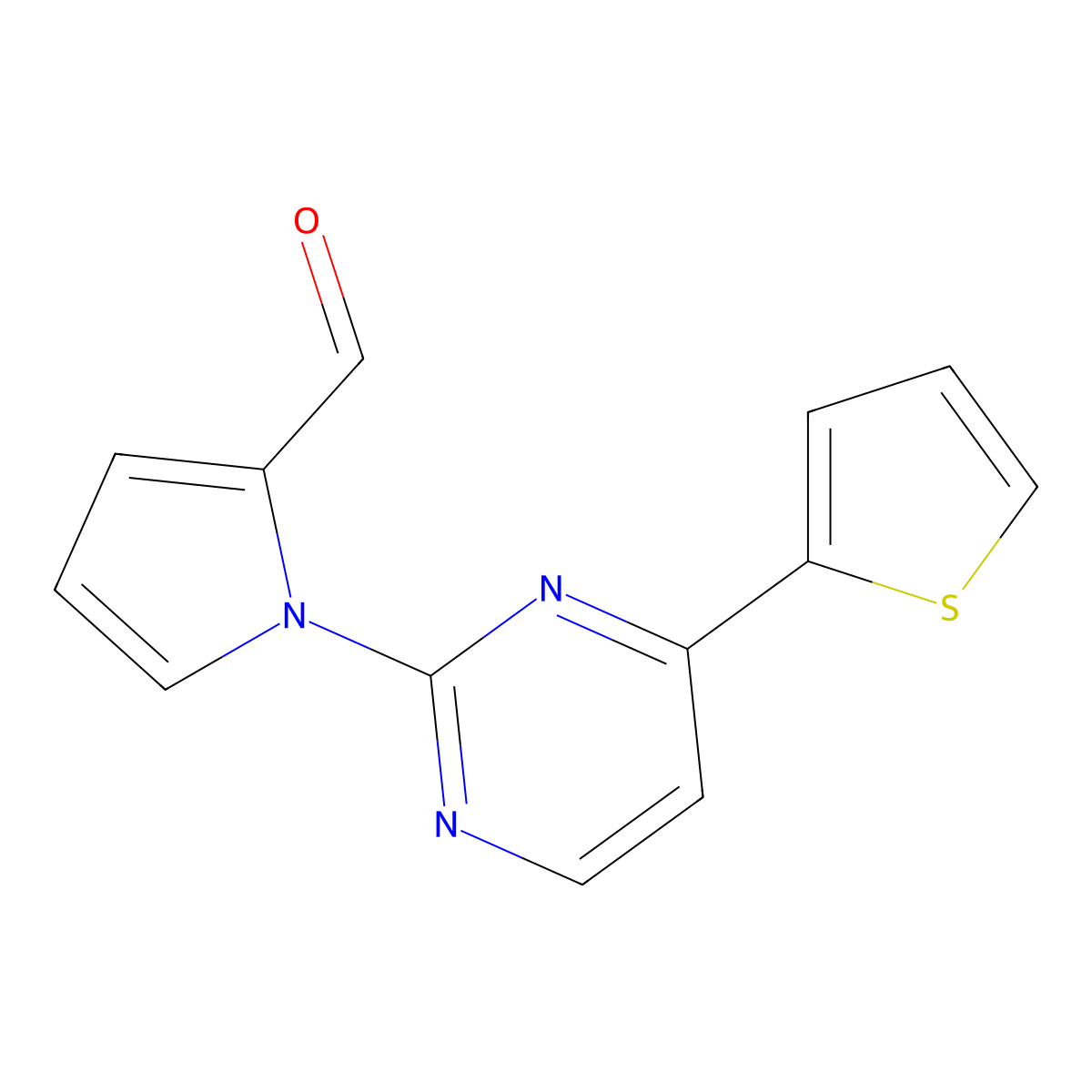 1-[4-(2-thienyl)-2-pyrimidinyl]-1H-pyrrole-2-carbaldehyde molecular structure, CAS 855308-68-8