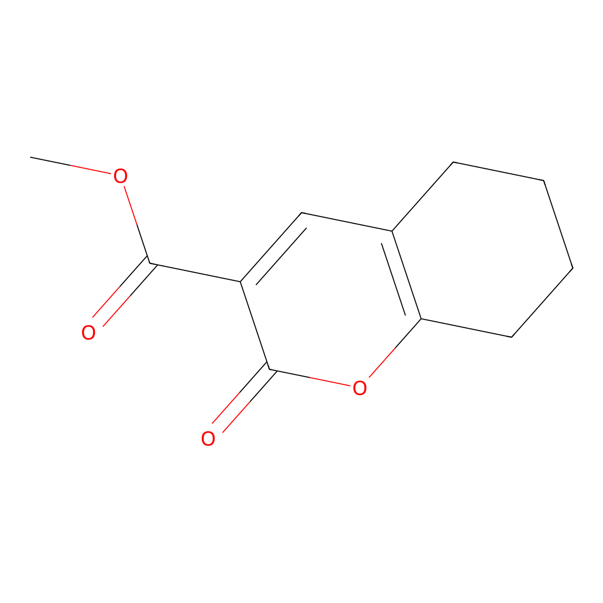 Methyl 2-oxo-5,6,7,8-tetrahydro-2H-1-benzopyran-3-carboxylate molecular structure, CAS 85531-80-2