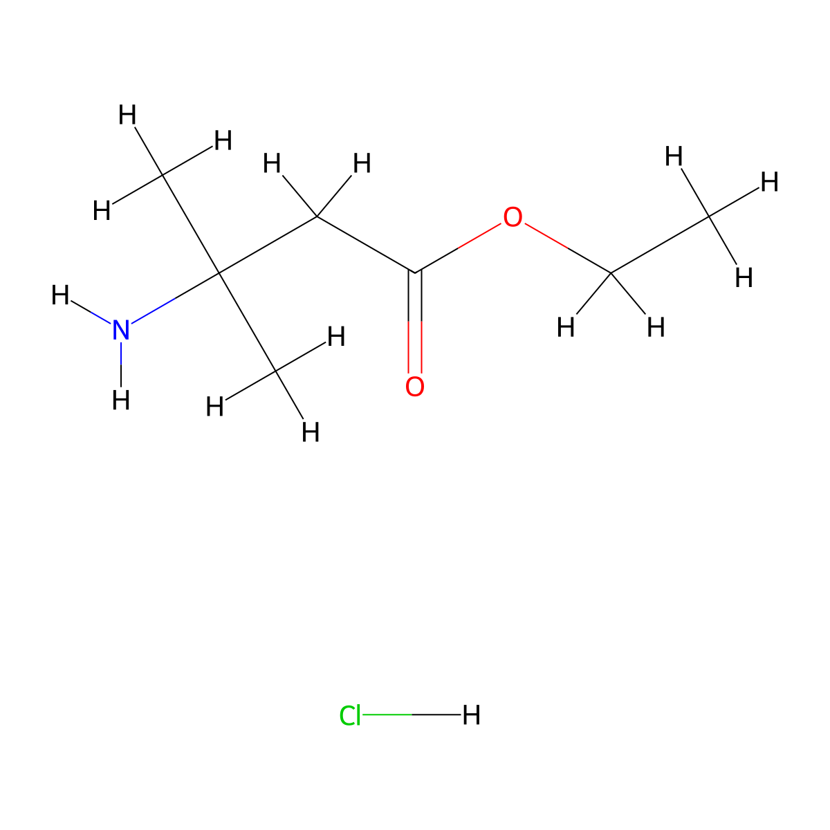 Ethyl 3-amino-3-methylbutanoate hydrochloride molecular structure, CAS 85532-40-7