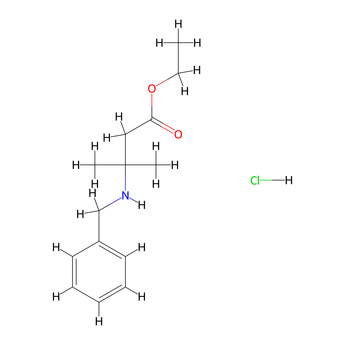 Ethyl 3-(benzylamino)-3-methylbutanoate hydrochloride molecular structure, CAS 85532-41-8