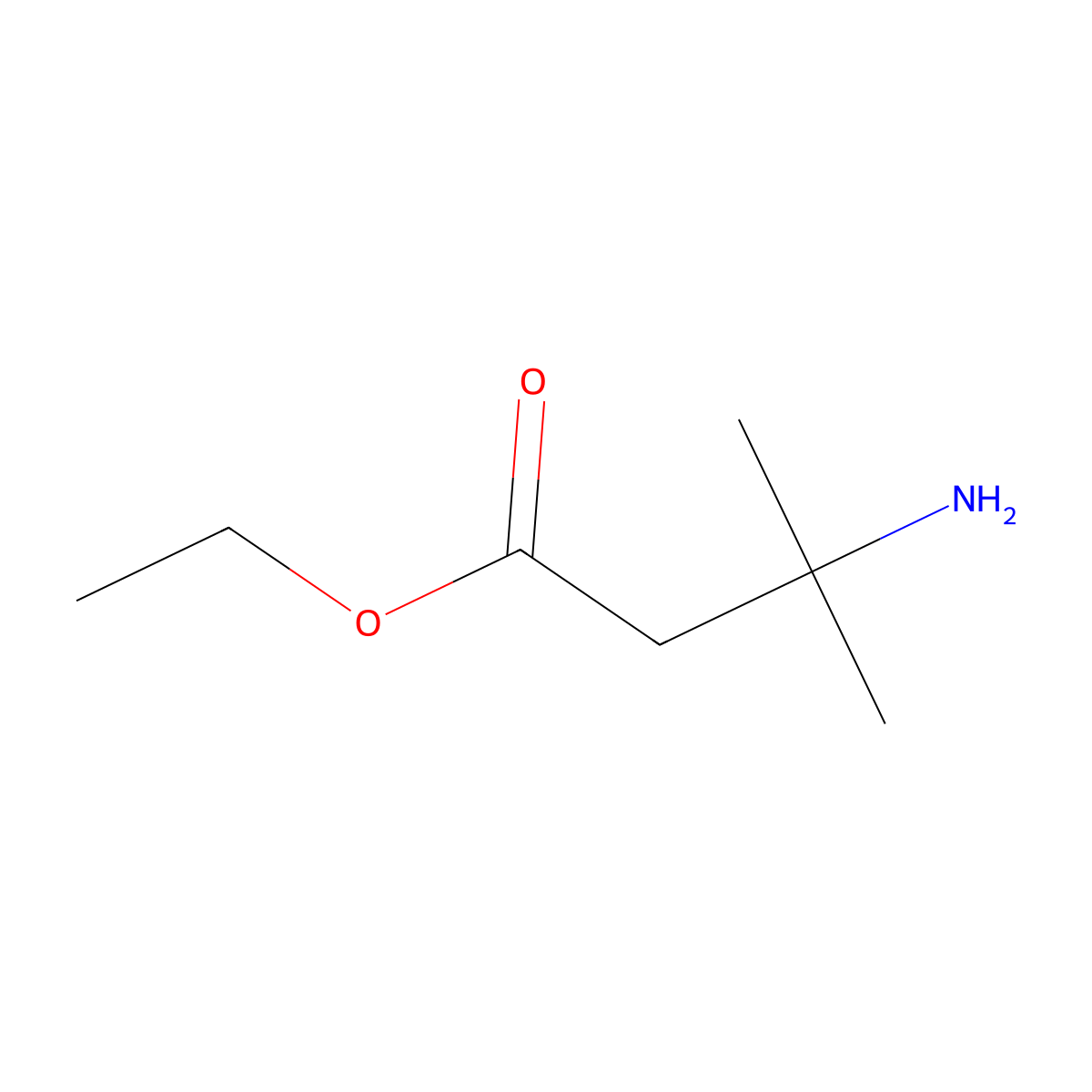 Ethyl 3-amino-3-methylbutanoate molecular structure, CAS 85532-42-9