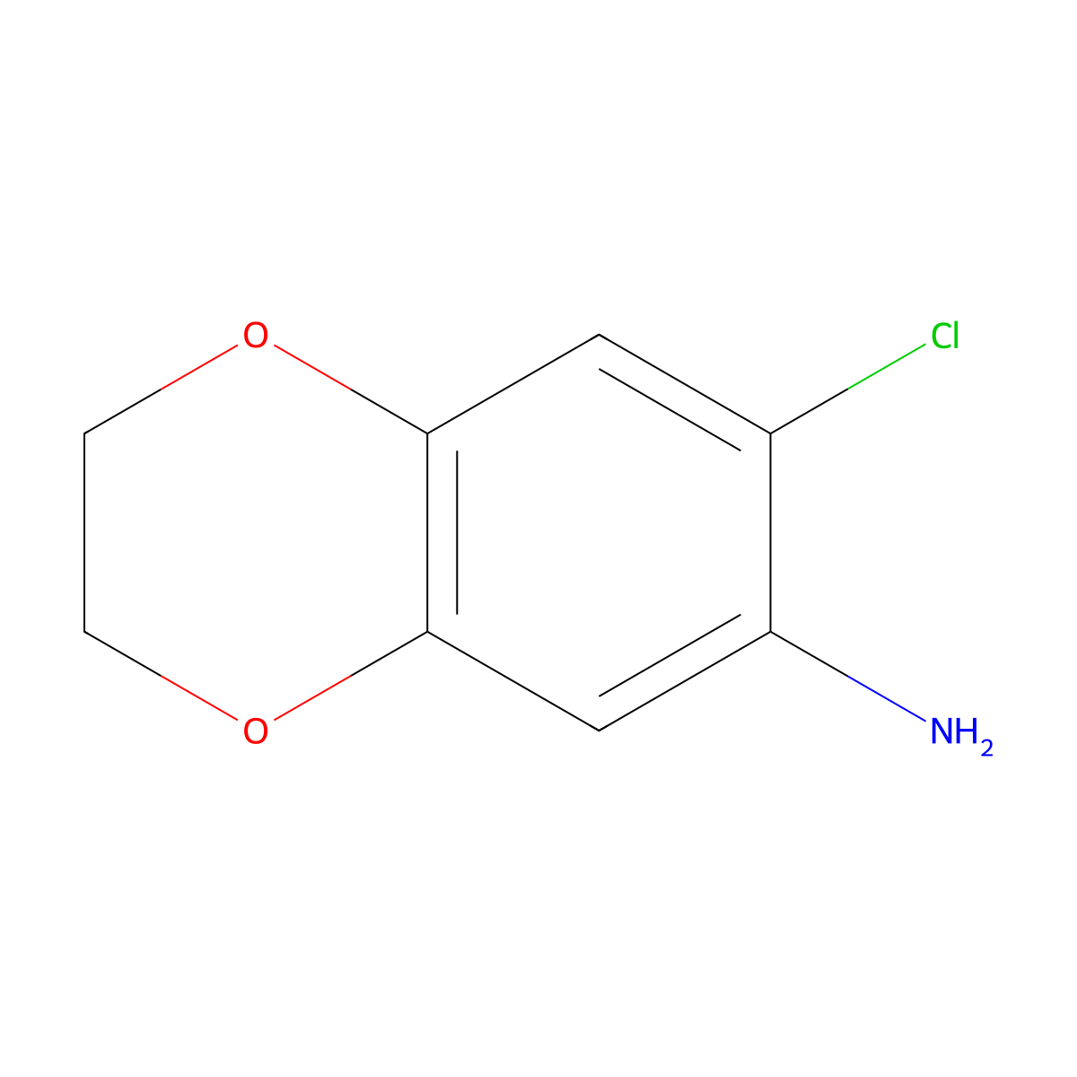 7-Chloro-2,3-dihydro-1,4-benzodioxin-6-amine molecular structure, CAS 855336-74-2
