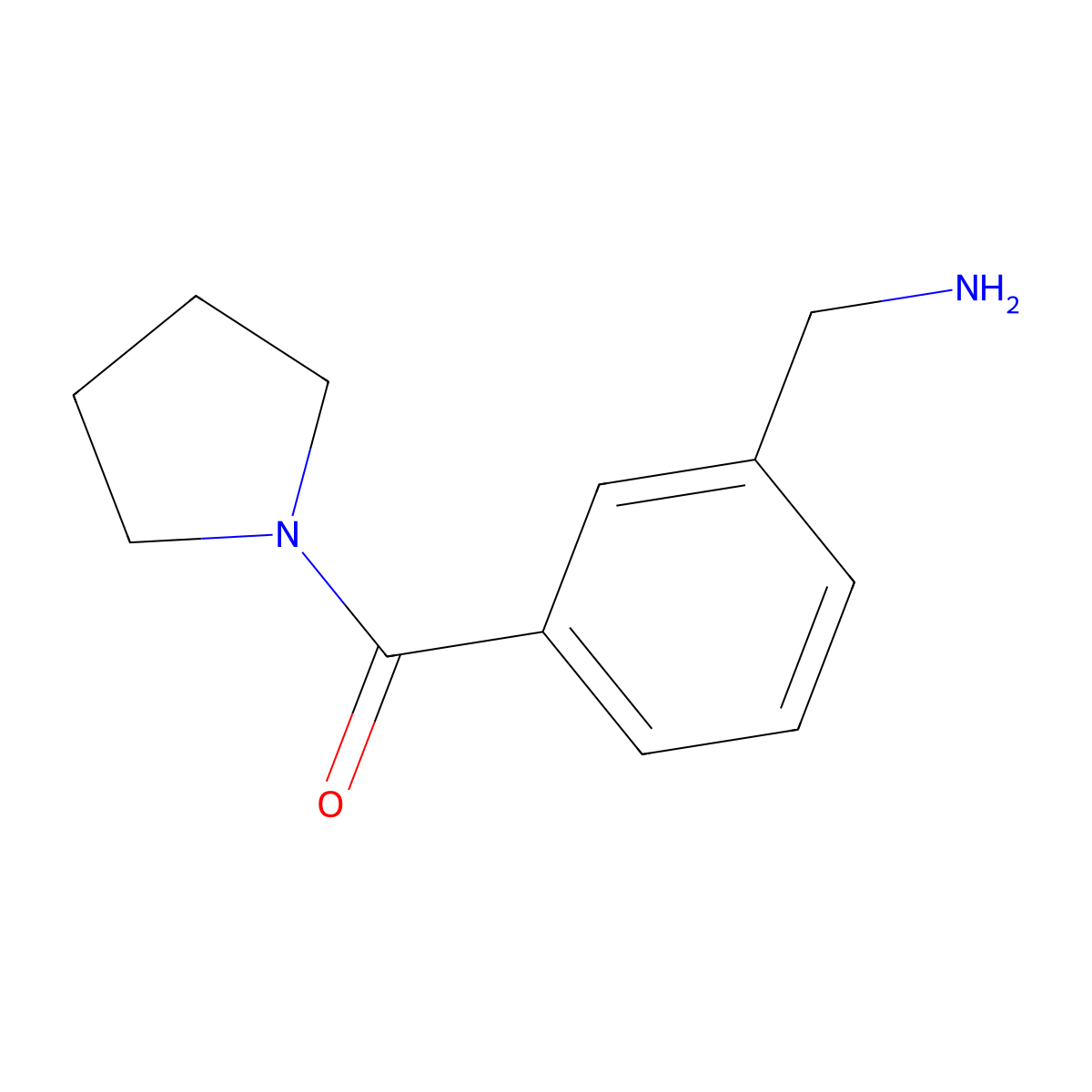 (3-(Pyrrolidine-1-carbonyl)phenyl)methanamine molecular structure, CAS 855338-07-7