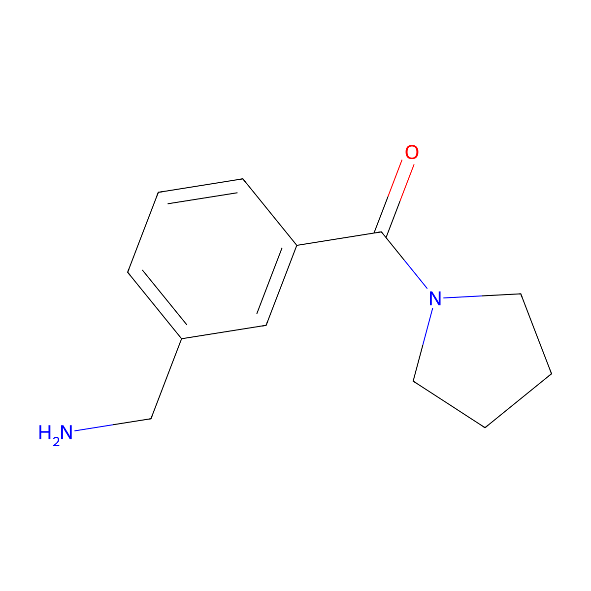 (3-(Pyrrolidine-1-carbonyl)phenyl)methanamine molecular structure, CAS 855338-07-7