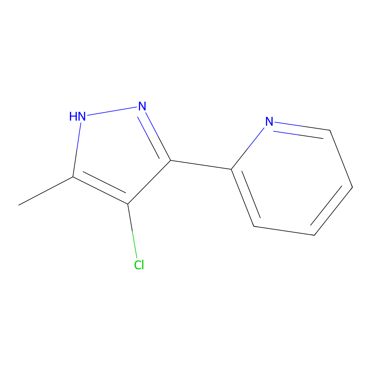 2-(4-chloro-5-methyl-1H-pyrazol-3-yl)pyridine molecular structure, CAS 855343-76-9
