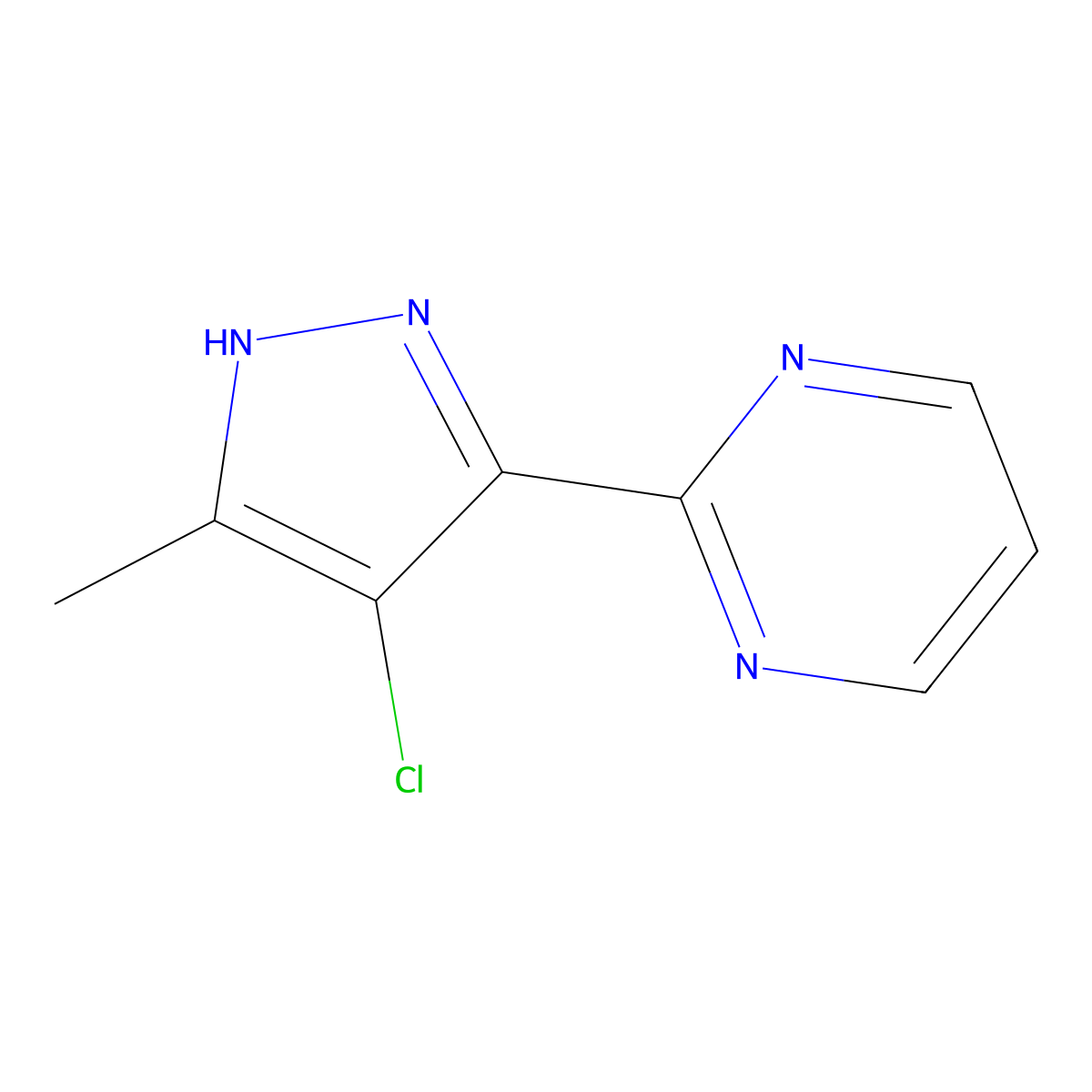 2-(4-Chloro-5-methyl-1h-pyrazol-3-yl)pyrimidine molecular structure, CAS 855344-89-7
