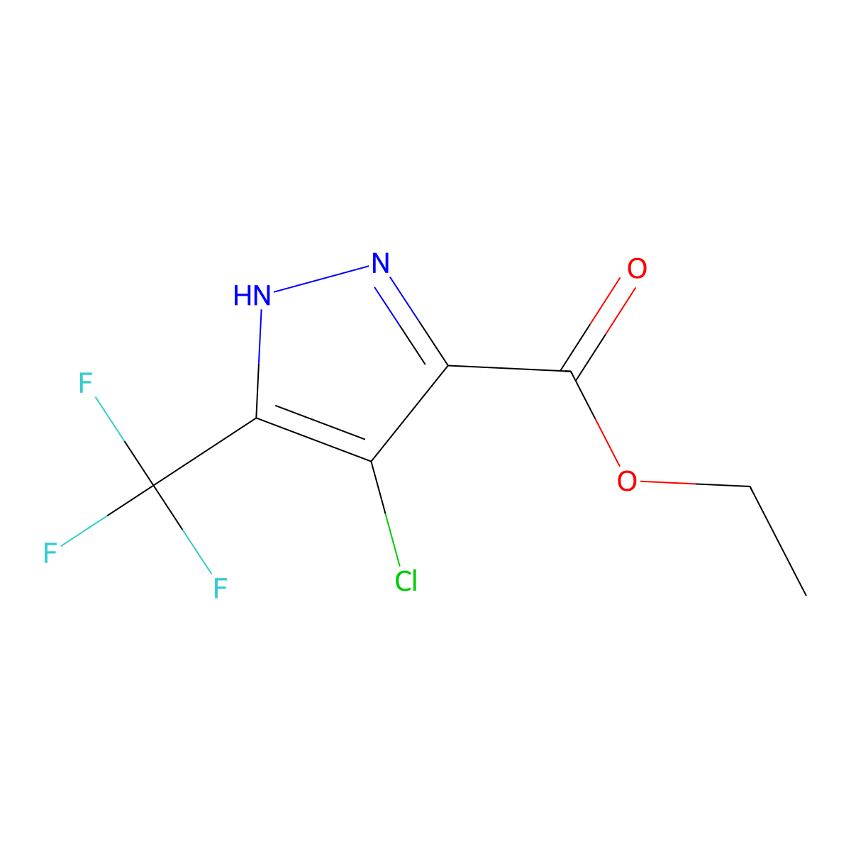 ethyl 4-chloro-5-(trifluoromethyl)-1H-pyrazole-3-carboxylate molecular structure, CAS 855345-12-9