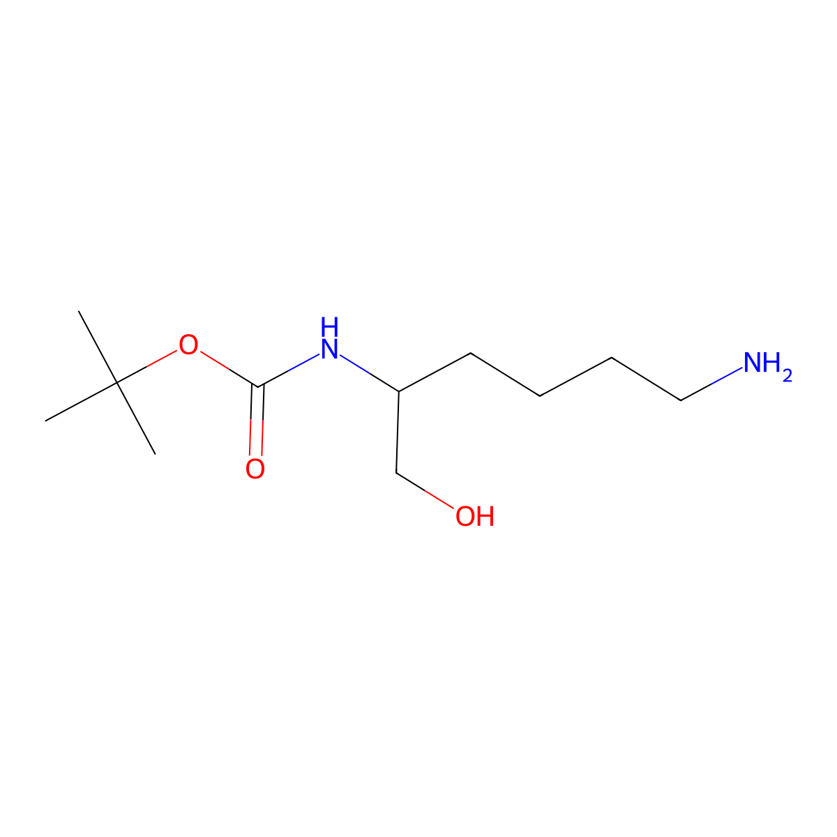 N-BOC-L-Lysinol molecular structure, CAS 85535-54-2