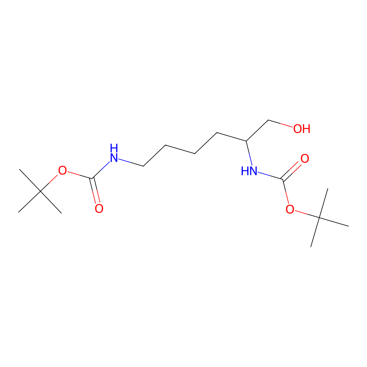 tert-butyl N-[(2S)-6-{[(tert-butoxy)carbonyl]amino}-1-hydroxyhexan-2-yl]carbamate molecular structure, CAS 85535-55-3