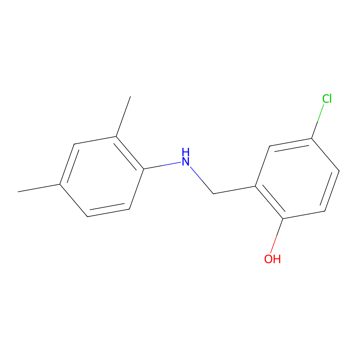 4-Chloro-2-{[(2,4-dimethylphenyl)amino]methyl}phenol molecular structure, CAS 855354-28-8