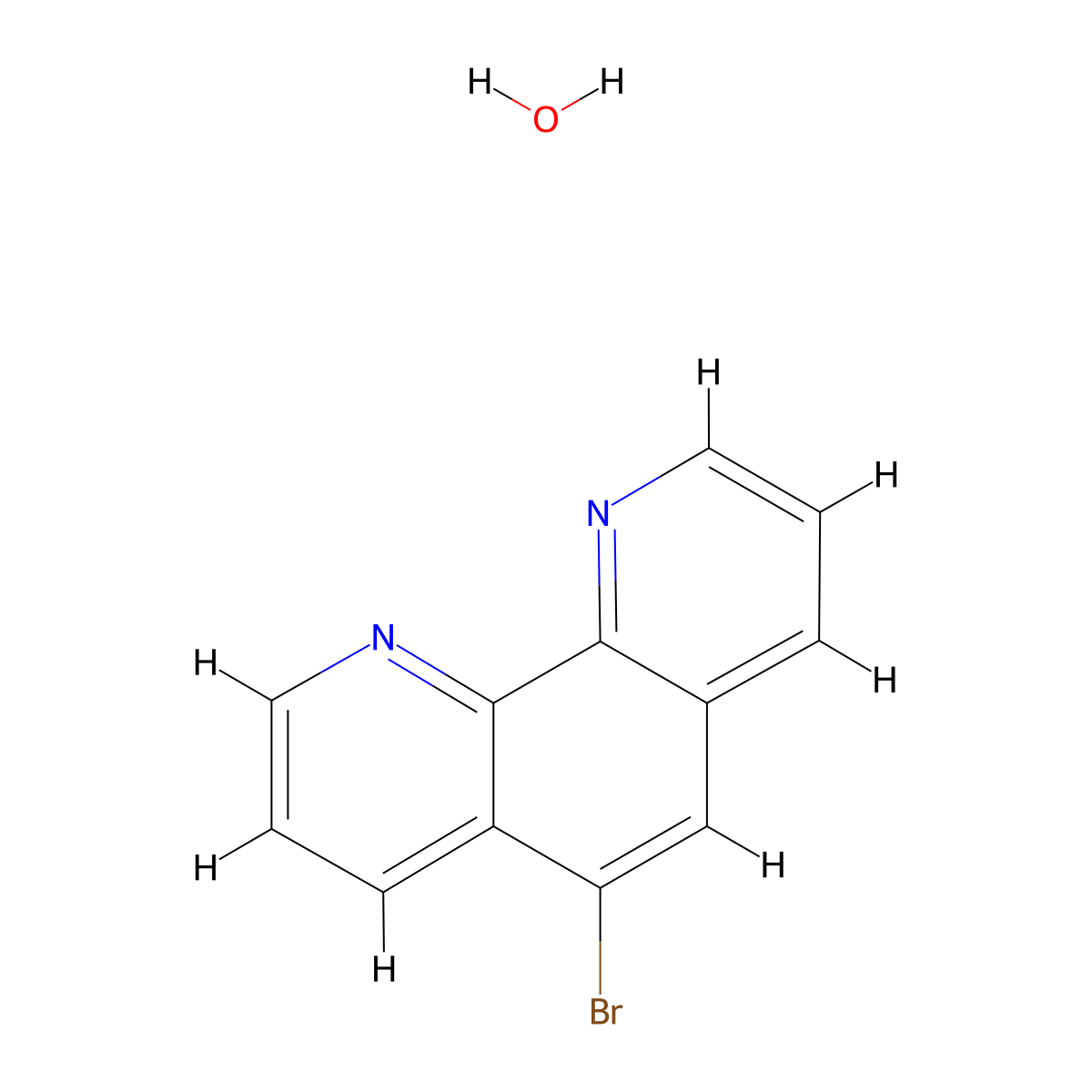 5-Bromo-1,10-phenanthroline hydrate molecular structure, CAS 855360-86-0