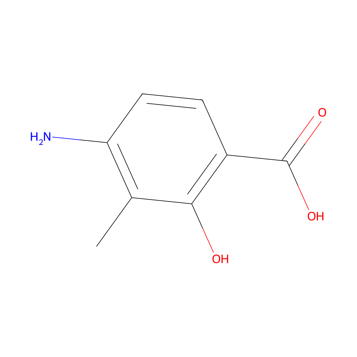 4-Amino-2-hydroxy-3-methylbenzoic acid molecular structure, CAS 855362-50-4