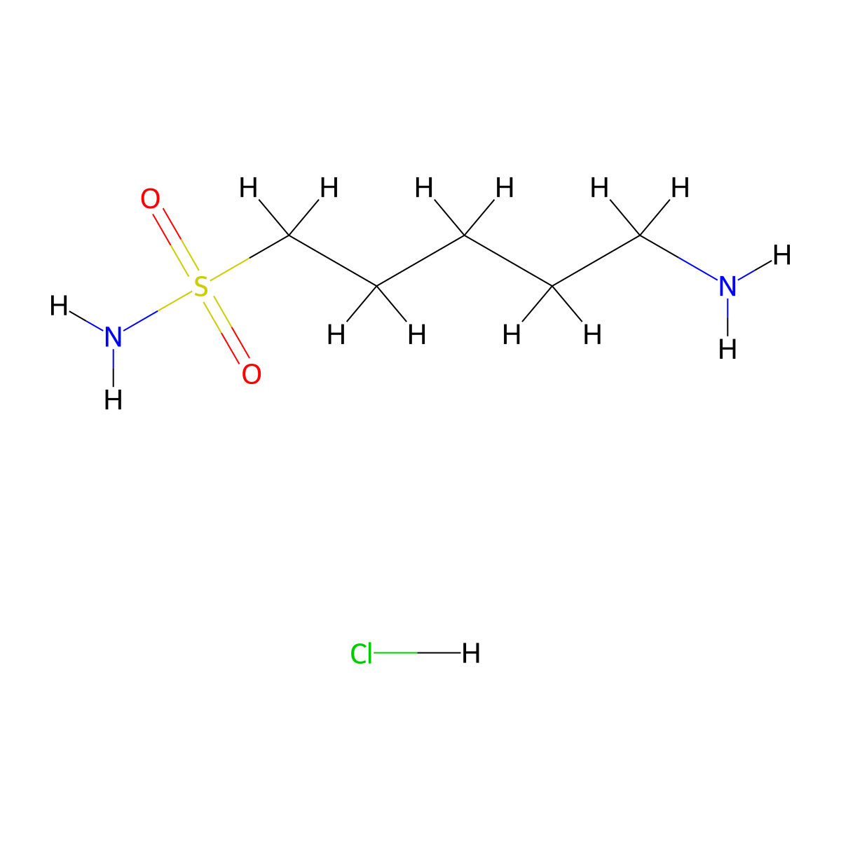 5-Aminopentane-1-sulfonamide hydrochloride molecular structure, CAS 855365-38-7