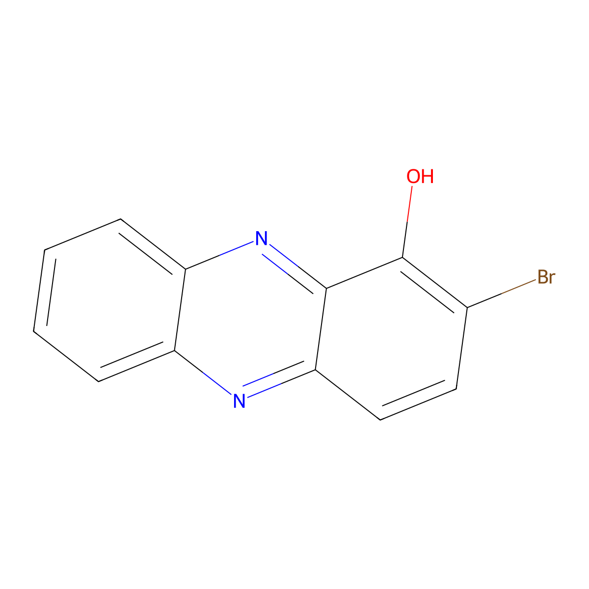 2-Bromo-1-hydroxyphenazine molecular structure, CAS 855375-09-6