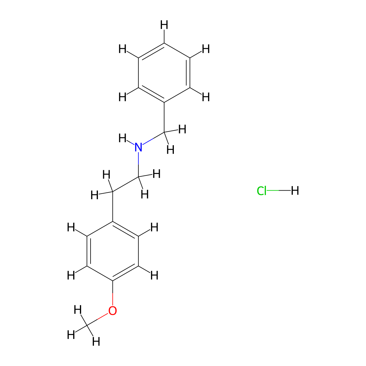Benzyl[2-(4-methoxyphenyl)ethyl]amine hydrochloride molecular structure, CAS 855383-29-8