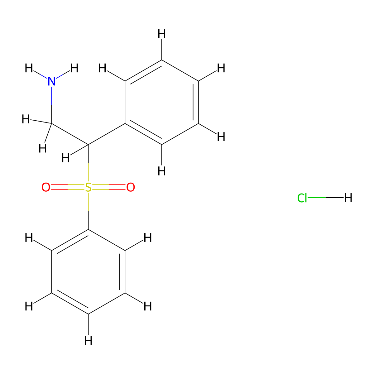 2-(Benzenesulfonyl)-2-phenylethan-1-amine hydrochloride molecular structure, CAS 855391-41-2