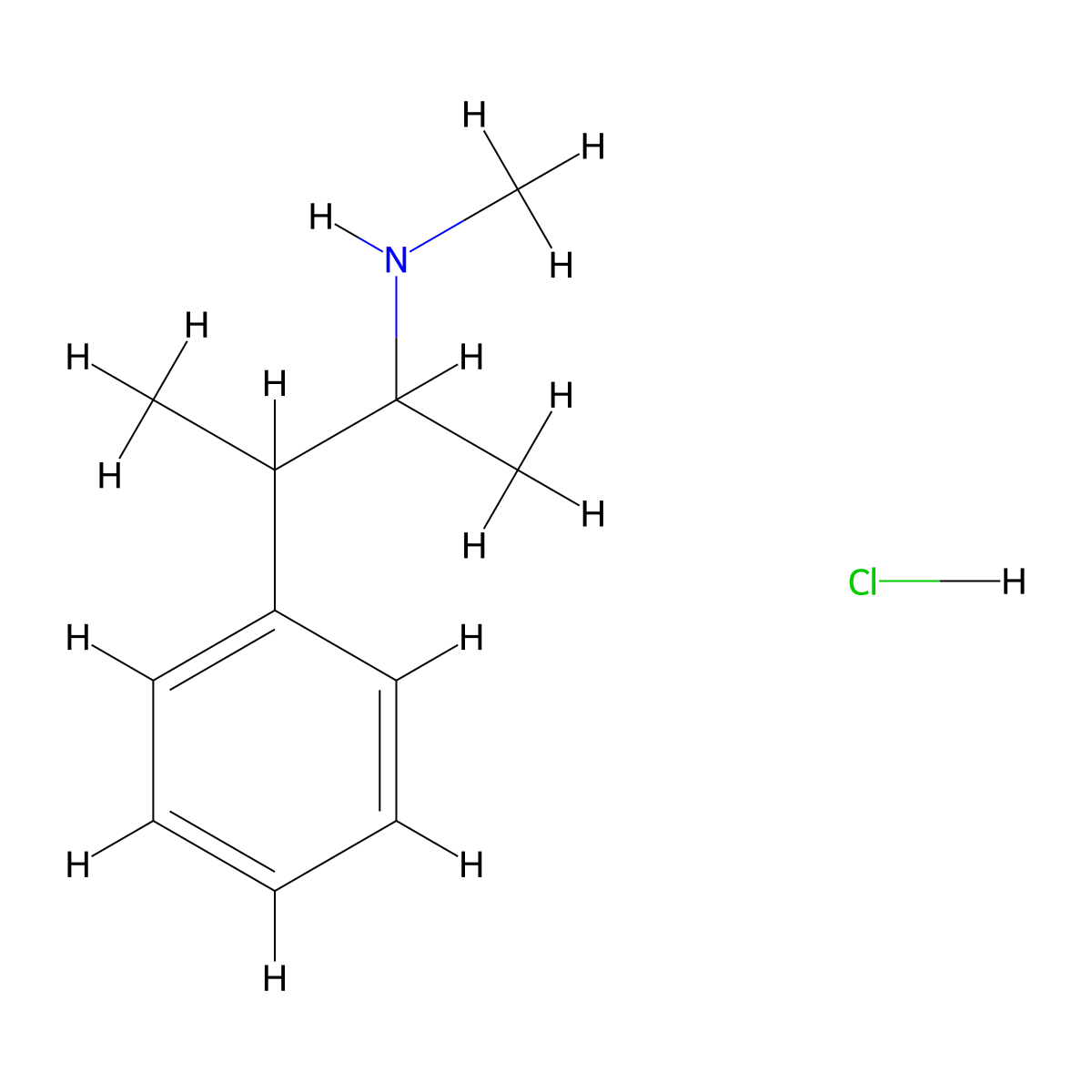 Methyl(3-phenylbutan-2-yl)amine hydrochloride molecular structure, CAS 855391-79-6