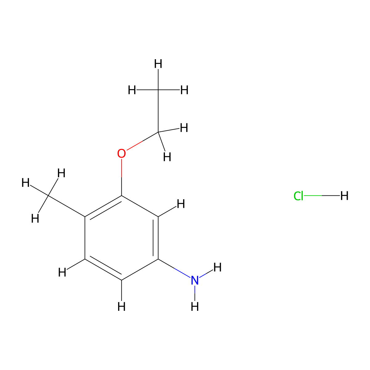 3-Ethoxy-4-methylaniline hydrochloride molecular structure, CAS 855394-58-0