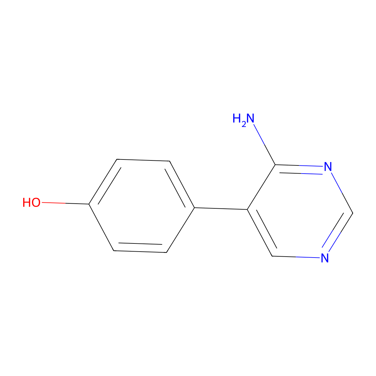 Phenol, 4-(4-amino-5-pyrimidinyl)- molecular structure, CAS 855397-52-3