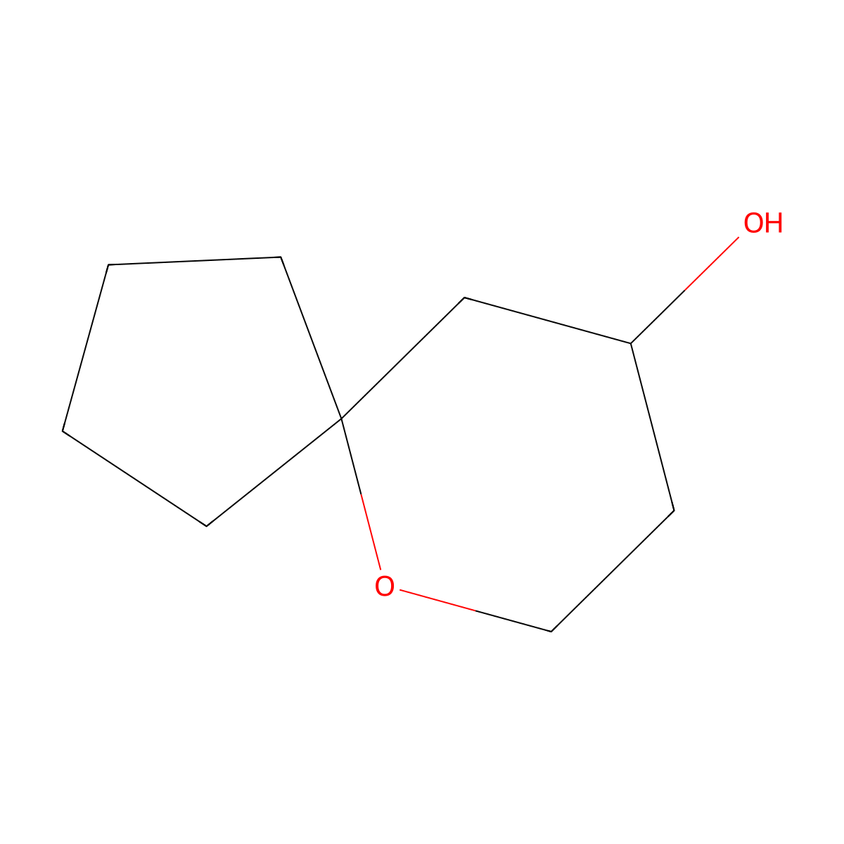6-Oxaspiro(4.5)decan-9-ol molecular structure, CAS 855398-58-2
