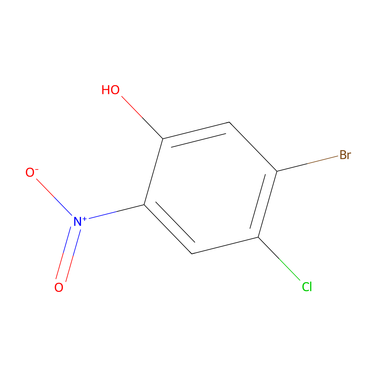 5-Bromo-4-chloro-2-nitrophenol molecular structure, CAS 855400-82-7