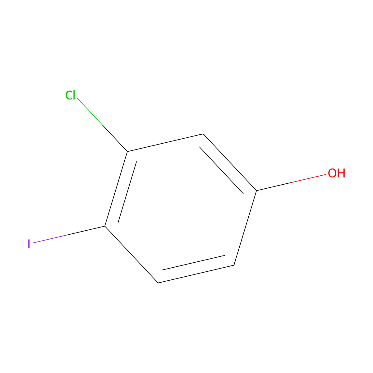 3-Chloro-4-iodophenol molecular structure, CAS 855403-42-8