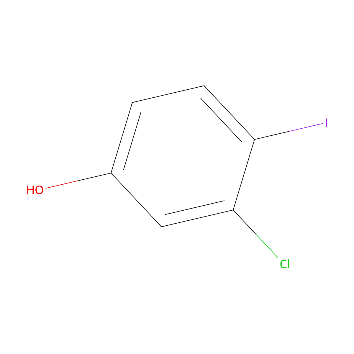3-Chloro-4-iodophenol molecular structure, CAS 855403-42-8