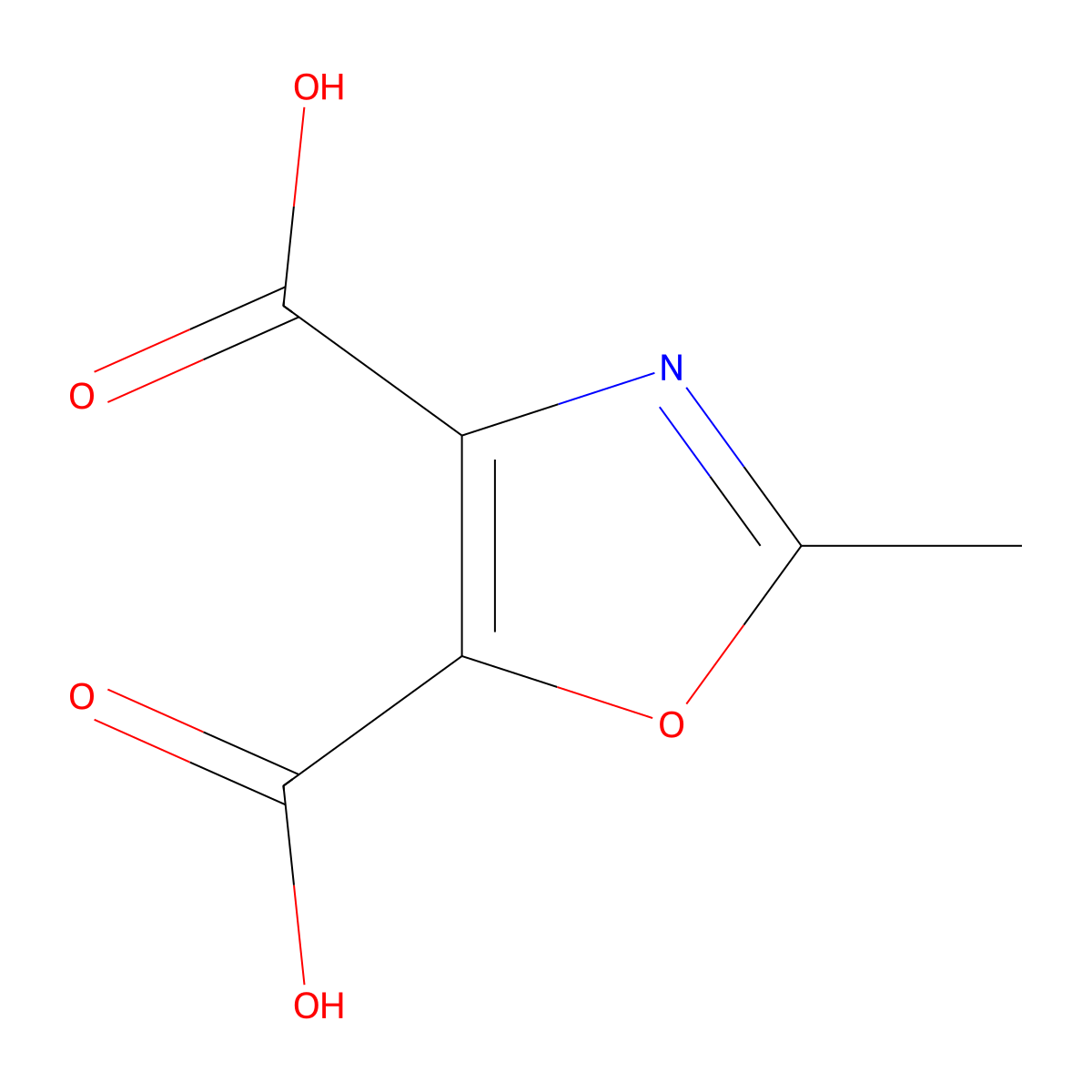 2-Methyl-1,3-oxazole-4,5-dicarboxylic acid molecular structure, CAS 855404-45-4
